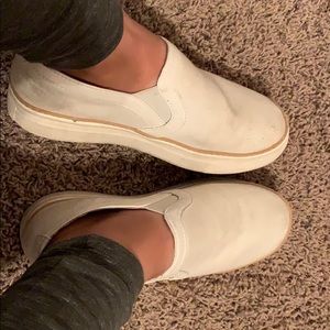 H&M white platform slide ons